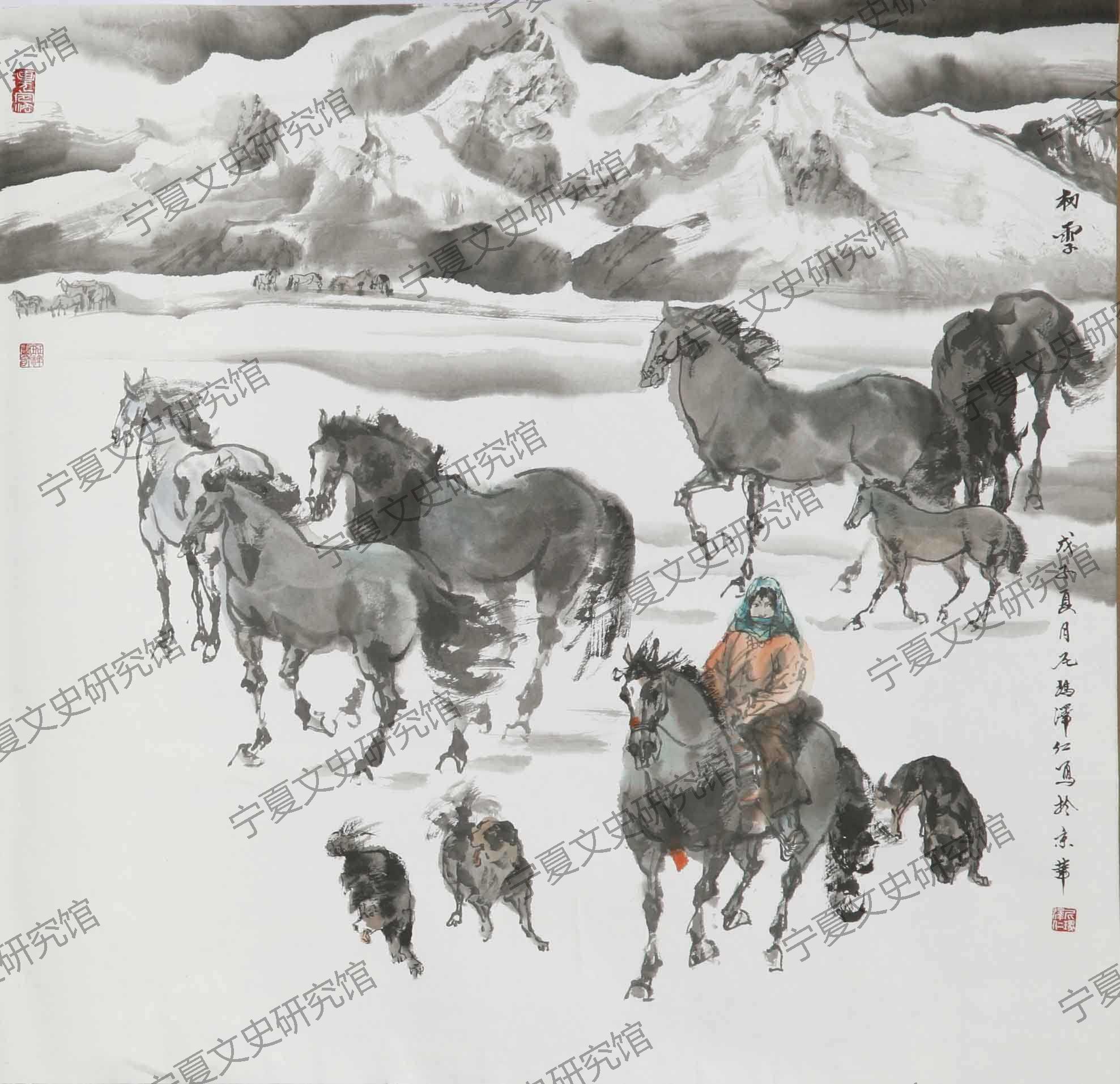 尼玛泽仁  国画  初雪  67x68cm.png